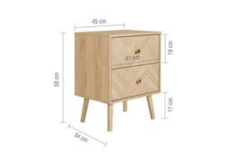 Birlea 2 Drawer Oak Brown Wooden Bedside Herringford in Light Oak - thumbnail 6