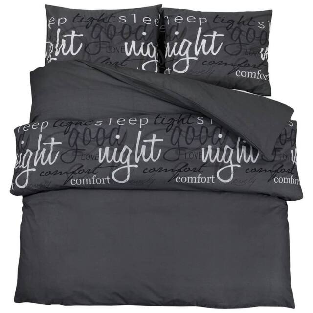 Berkfield Home Duvet Cover Set Black 200x200 cm Cotton - image 1