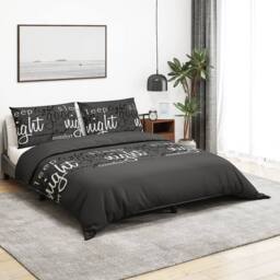 Berkfield Home Duvet Cover Set Black 200x200 cm Cotton - thumbnail 2