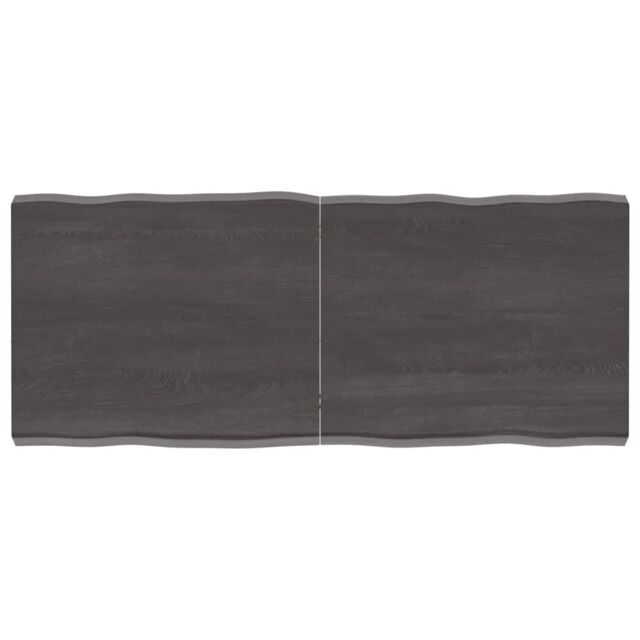 Berkfield Home Table Top Dark Grey 120x50x(2-6) cm Treated Solid Wood Live Edge in Brown - image 1