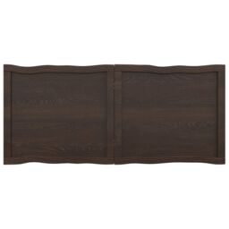 Berkfield Home Table Top Dark Grey 120x50x(2-6) cm Treated Solid Wood Live Edge in Brown - thumbnail 3