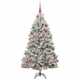 Berkfield Home Artificial Christmas Tree Green & White 180 cm PVC & Metal - thumbnail 6