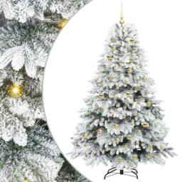 Berkfield Home Artificial Christmas Tree with 300 LEDs Green 180 cm PE & PVC - thumbnail 2