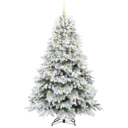 Berkfield Home Artificial Christmas Tree with 300 LEDs Green 180 cm PE & PVC - thumbnail 3
