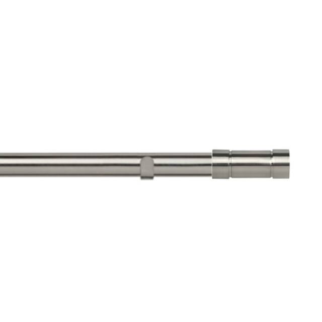 New Edge Blinds 28mm Fixed Length Metal Eyelet Curtain Pole Set - Aspect Finial in Silver - Size: 250 cm - image 1
