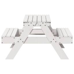 Berkfield Home Picnic Table for Kids White 88x97x52 cm Solid Wood Pine - Size: 88 x 97 x 52 cm - thumbnail 5