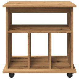 Berkfield Home Rolling Cabinet Artisan Oak 60x45x60 cm Engineered Wood in Brown - Size: 60 x 45 x 60 cm - thumbnail 5