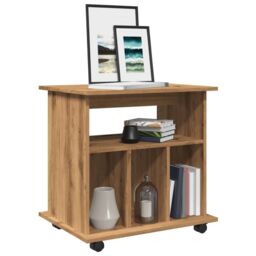 Berkfield Home Rolling Cabinet Artisan Oak 60x45x60 cm Engineered Wood in Brown - Size: 60 x 45 x 60 cm - thumbnail 1