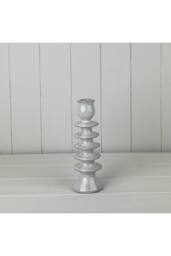 KDMD Grey Cosy Glazed Ceramic Candle Holder with Textured Detail - 19mm