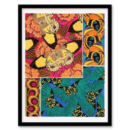 Artery8 Vintage Vibrant Butterflies Pattern Vintage Framed Wall Art Print Seguy - Size: A4 - thumbnail 1