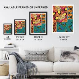 Artery8 Vintage Vibrant Butterflies Pattern Vintage Framed Wall Art Print Seguy - Size: A4 - thumbnail 3