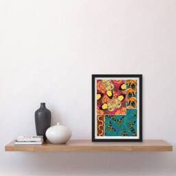 Artery8 Vintage Vibrant Butterflies Pattern Vintage Framed Wall Art Print Seguy - Size: A4 - thumbnail 4