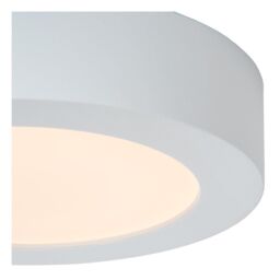 Lucide 'BRICE' Dimmable Stylish Round Bathroom LED Flush Ceiling Light in White - thumbnail 5