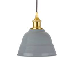 SE Home French Grey Lincoln Pendant Light - Polished Brass - Black Round - thumbnail 1