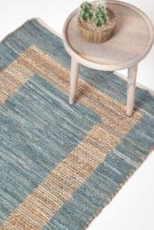 Homescapes Veranda Grey & Nude Hemp Chindi Rug - Size: 120 cm x 170 cm - thumbnail 1