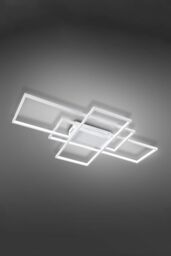 Living and Home Layered Geometric Rectangular LED Flush Mount Ceiling Light in White - thumbnail 4