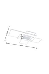 Living and Home Layered Geometric Rectangular LED Flush Mount Ceiling Light in White - thumbnail 6