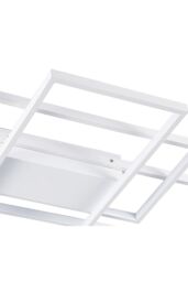Living and Home Layered Geometric Rectangular LED Flush Mount Ceiling Light in White - thumbnail 5