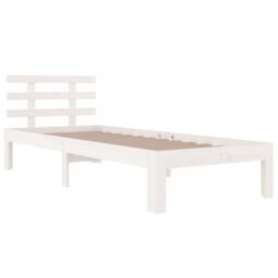 Berkfield Home Bed Frame White Solid Wood 75x190 cm Small Single - thumbnail 3