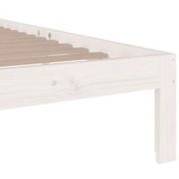Berkfield Home Bed Frame White Solid Wood 75x190 cm Small Single - thumbnail 6