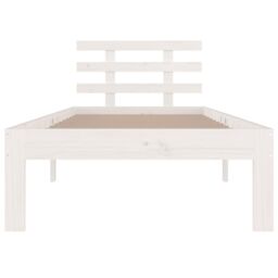 Berkfield Home Bed Frame White Solid Wood 75x190 cm Small Single - thumbnail 4