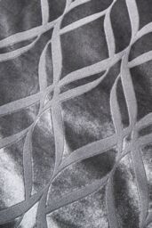 Soiree 'Belfort' Woven Geo Velvet Duvet Cover Set in Dark Grey - Size: Super King - thumbnail 4