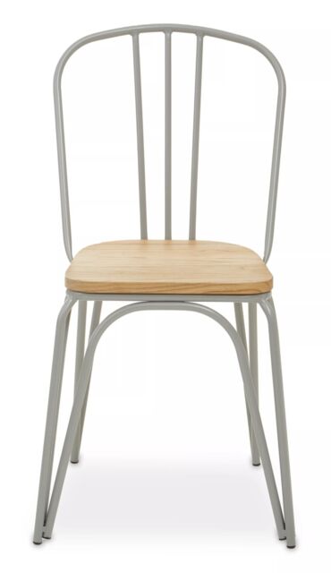 Orsina Lightweight Grey Finish Metal Frame Dining Chair, Comfy Outdoor Chair Metal, Effortless Cleaning Metal chair in Natural - image 1