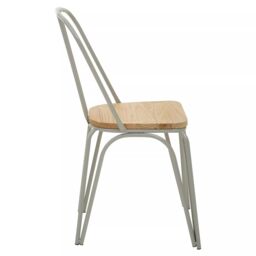 Orsina Lightweight Grey Finish Metal Frame Dining Chair, Comfy Outdoor Chair Metal, Effortless Cleaning Metal chair in Natural - thumbnail 3