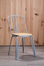 Orsina Lightweight Grey Finish Metal Frame Dining Chair, Comfy Outdoor Chair Metal, Effortless Cleaning Metal chair in Natural - thumbnail 5