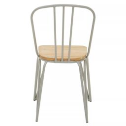 Orsina Lightweight Grey Finish Metal Frame Dining Chair, Comfy Outdoor Chair Metal, Effortless Cleaning Metal chair in Natural - thumbnail 4