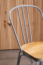 Orsina Lightweight Grey Finish Metal Frame Dining Chair, Comfy Outdoor Chair Metal, Effortless Cleaning Metal chair in Natural - thumbnail 6