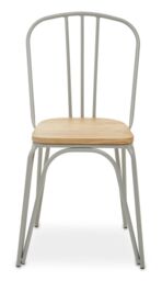 Orsina Lightweight Grey Finish Metal Frame Dining Chair, Comfy Outdoor Chair Metal, Effortless Cleaning Metal chair in Natural - thumbnail 7