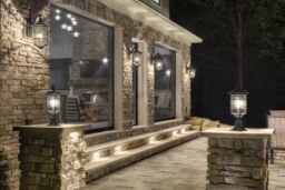 Loops Outdoor IP44 1 Bulb Wall Ground Pedestal Light Distressed Black LED E27 60W - thumbnail 2