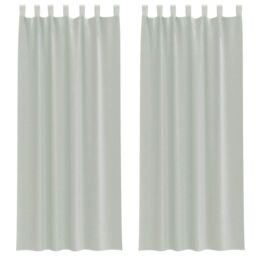 Berkfield Home Voile Curtains with Loops 2 pcs Light Grey 140x260 cm - thumbnail 2