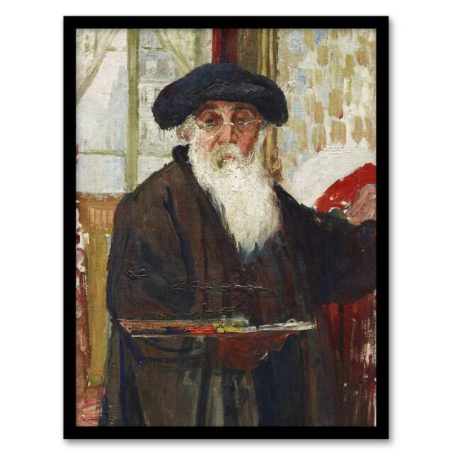 Artery8 Self Portrait With Paint Palette Pissarro Framed Wall Art Print - Size: A4 - image 1