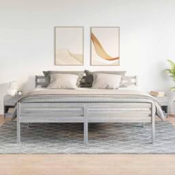 Berkfield Home Durable Bedside Cabinets 2 pcs with Drawer Grey Sonoma 39x28x41 cm - Size: 39 x 28 x 41 cm - thumbnail 2