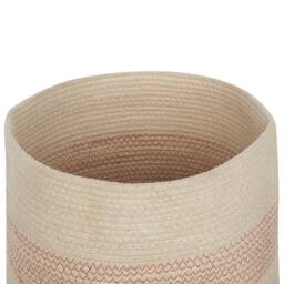 Wyld and Coco Set of 2 Beige-Pink Cotton Striped Storage Baskets with Lids in Beige - thumbnail 6