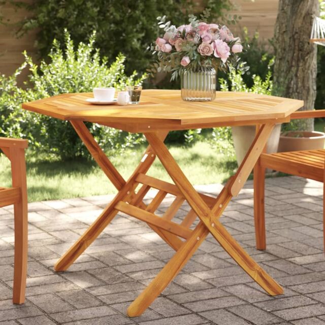 Berkfield Home Folding Garden Table √ò110x75 cm Solid Wood Acacia - Size: 110x75 cm - image 1