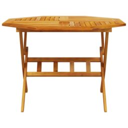 Berkfield Home Folding Garden Table √ò110x75 cm Solid Wood Acacia - Size: 110x75 cm - thumbnail 4