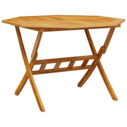 Berkfield Home Folding Garden Table √ò110x75 cm Solid Wood Acacia - Size: 110x75 cm - thumbnail 2