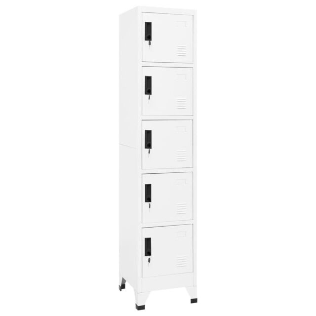 Berkfield Home Locker Cabinet White 38x40x180 cm Steel - Size: 38 x 40 x 180 cm - image 1