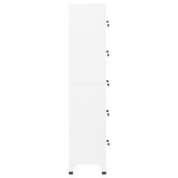 Berkfield Home Locker Cabinet White 38x40x180 cm Steel - Size: 38 x 40 x 180 cm - thumbnail 4