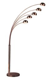 Orsina 5 Arced Lights Floor Lamp, Modern Copper Arcing Floor Light with Marble Base, Multi Arm Metal Floor Lamp - thumbnail 2