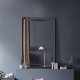 MirrorOutlet Cranbury All Glass Large Dress Mirror 120 x 80 CM in Silver - Size: 1 Pack - thumbnail 2