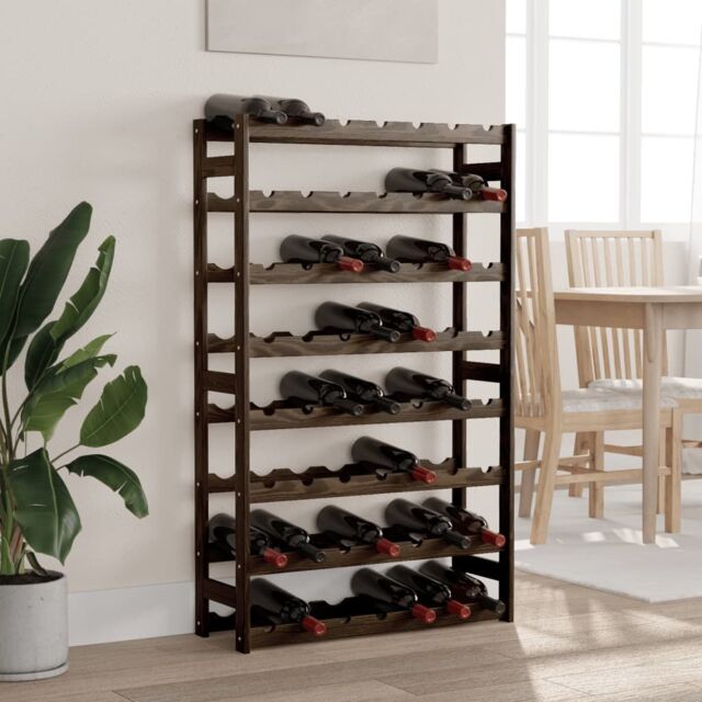 Berkfield Home Wine Rack for 56 Bottles Black Solid Wood Pine - image 1