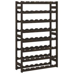 Berkfield Home Wine Rack for 56 Bottles Black Solid Wood Pine - thumbnail 2