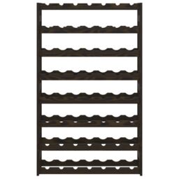 Berkfield Home Wine Rack for 56 Bottles Black Solid Wood Pine - thumbnail 3