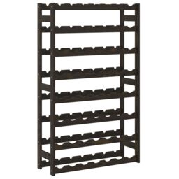 Berkfield Home Wine Rack for 56 Bottles Black Solid Wood Pine - thumbnail 5