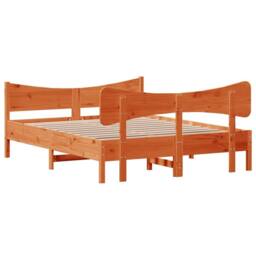 Berkfield Home Bed Frame without Mattress Wax Brown 140x190 cm Solid Wood Pine - thumbnail 6