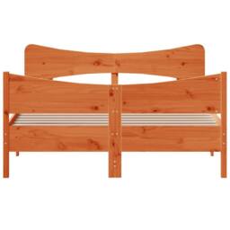 Berkfield Home Bed Frame without Mattress Wax Brown 140x190 cm Solid Wood Pine - thumbnail 4